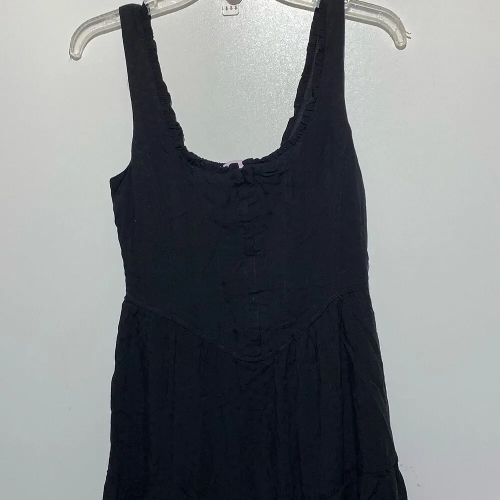 SO Junior Black Corset Tiered‎ Heart Textured Sleeveless Mini Dress Medium NWT